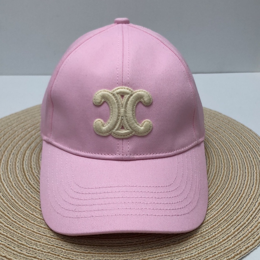 Celine Pink Hat with Cream Emblem - Picture 2 of 6